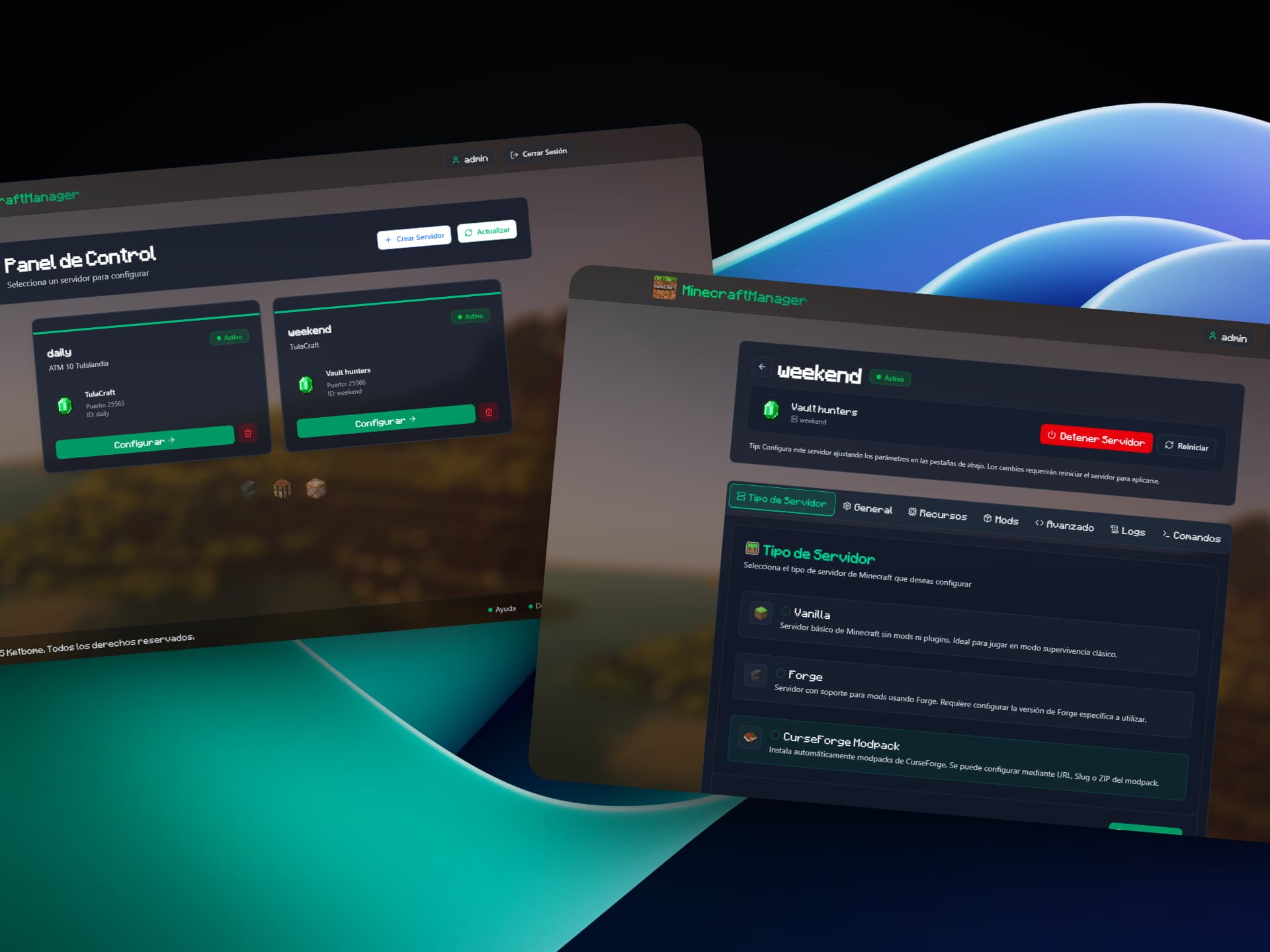 Minepanel - Gestor de Servidores Minecraft Minepanel - Gestor de Servidores Minecraft