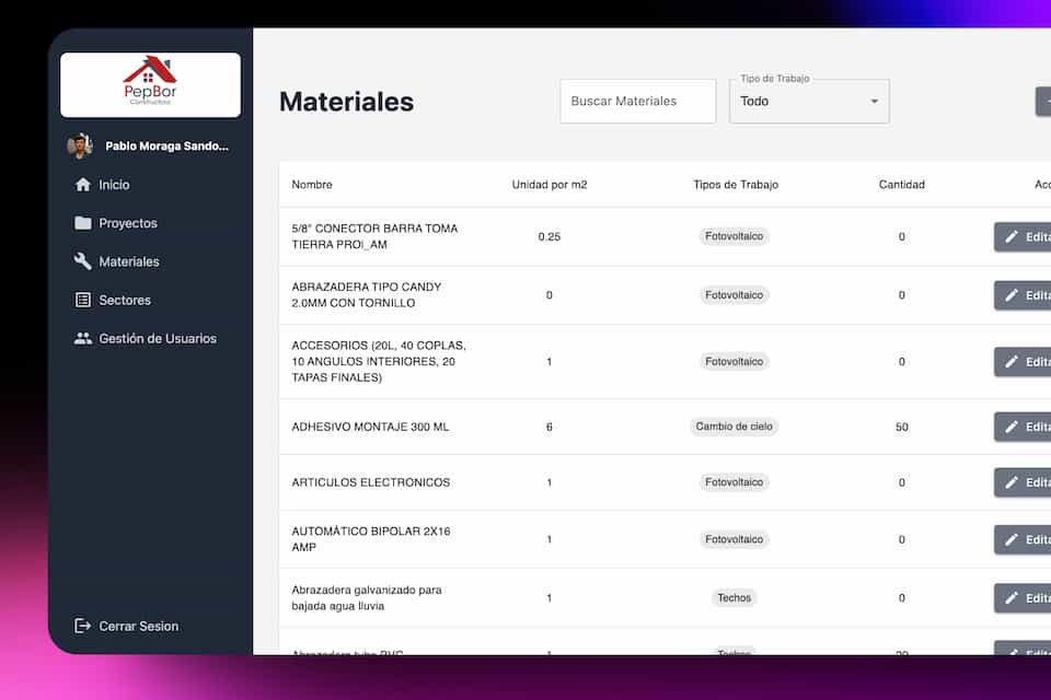 Sistema de Administración de Proyectos Constructivos